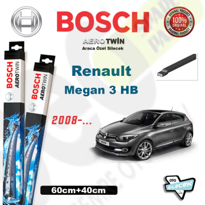 Renault Megane 3 HB Bosch Aerotwin Silecek Takımı 2008->