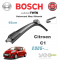 Citroen C1 Bosch Universal Muz Silecek Takımı 2005->