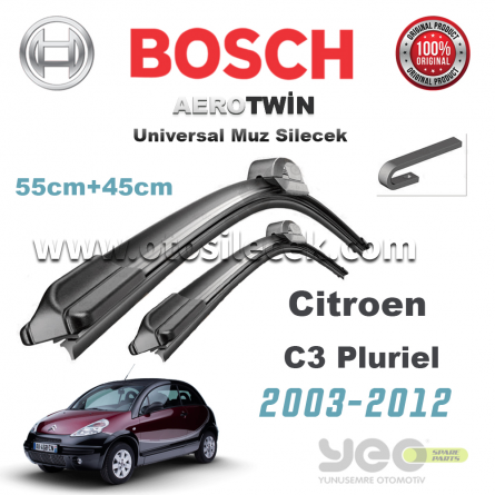 Citroen C3 Pluriel Universal Bosch Silecek Takımı 2003-2012