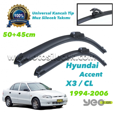 Hyundai Accent Blue YEO Aeroflex Muz Silecek Takımı