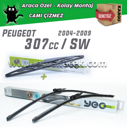 Peugeot 307 CC / SW Ön & Arka Silecek Takımı YEO 2004-2009